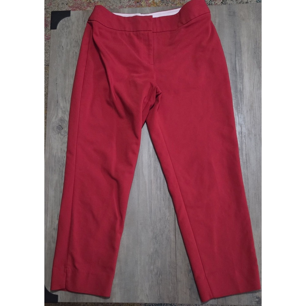 Michael Kors Red Cropped Straight Leg Dress Pants Women L (10/12)